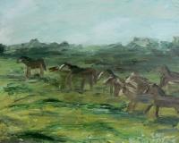 Nature - Horses - Oil On Canvas