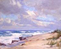 Seascape - Walking On The Beach - Oil