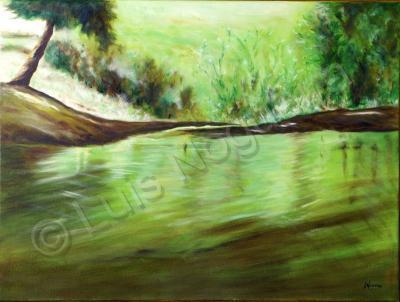 Riverscape - Reflections In The Water - Oil