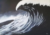 Surf Wave - Wax Pastel Drawings - By Luisfnogueira Nogueira, Realism Drawing Artist