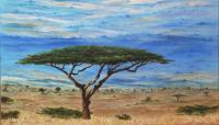 Espinheira African Tree - Oil Paintings - By Luisfnogueira Nogueira, Impressionism Painting Artist