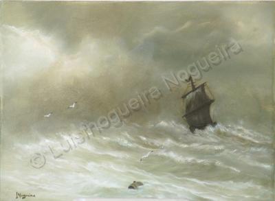 Seascape - Strong Wind - Oil