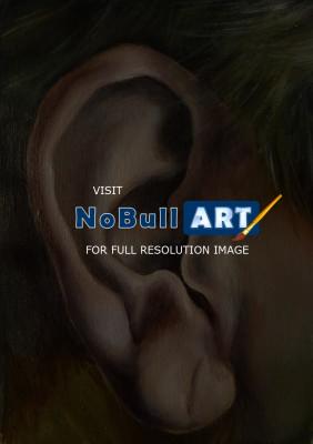 Ears - Ear With Dog Bite - Acrylic Paint