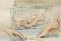 Hands And Feet - Graphite And Acrylic Drawings - By Zoe Cappello, Drawing Drawing Artist