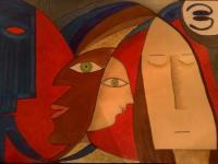 Cubism - Cubism Faces By Marie Javorkova - Oil On Canvas