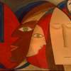Cubism Faces By Marie Javorkova - Oil On Canvas Paintings - By Marie Javorkova, Cubism Painting Artist