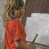 The Little Artist - Pastel Drawings - By Tom Jackson, Realism Drawing Artist