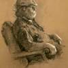 Seated Man - Charcoal Drawings - By Tom Jackson, Sketch Drawing Artist