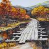 Autumn Bridge - Water Color Paintings - By Min W, Traditionallandscape Painting Artist