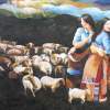 Shepards Of Lambs - Oil On Canvas Paintings - By Min W, Traditionallandscape Painting Artist