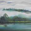 Riverscape No 6 - Oil On Canvas Paintings - By Min W, Impressionism Painting Artist