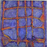 Purple Haze - Panel Sand Acrylic Paint Mixed Media - By Thomas Mulholland, Exploration Of The Grid Form Mixed Media Artist