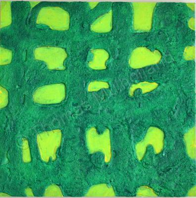 Grids - Green Grid - Panel Sand Acrylic Paint