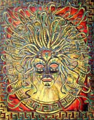 Masks - Mask Viiismile Of Gorgon - Oil Painting