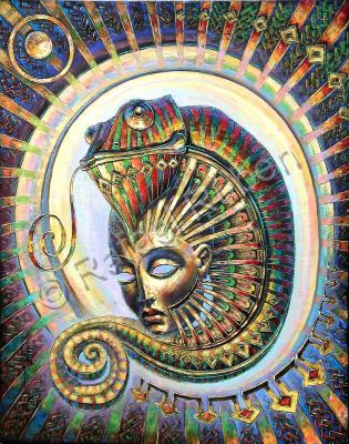 Masks - Mask Xv Chameleon - Oil Painting