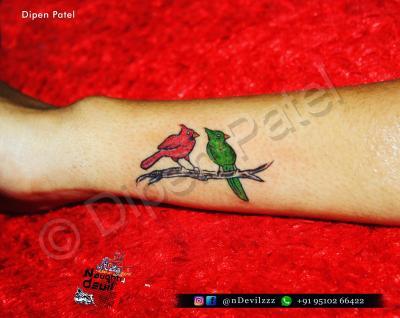 Girls Tattoos - Love Birds Tattoo - Ink  Needles