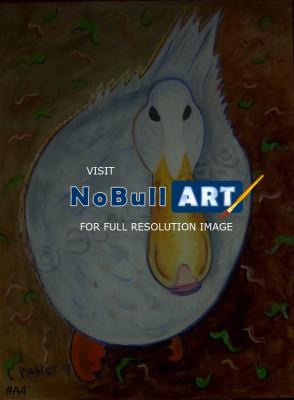 Whimsical Animals - Neon Duck - Oil