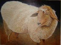 Whimsical Animals - Shaggy Sheep - Oil