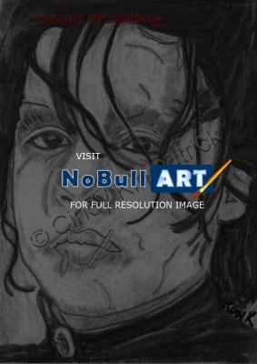 Movietv Fan Art - Johnny Depp Edward Sissorhand Original Expressive Aceo - Graphite Pencil