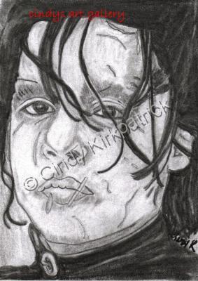 Movietv Fan Art - Johnny Depp Edward Sissorhand Original Expressive Aceo - Graphite Pencil