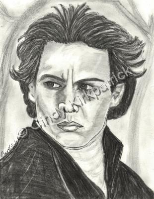 Movietv Fan Art - Johnny Depp Sleepy Hollow Fan Art Original 8 By 10 Inches - Graphite Pencil