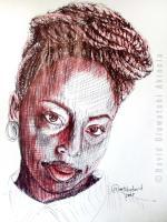 Chimamanda Ngozi Adichie - Pen On Paper Drawings - By David Akinola, Artsbydavid Drawing Artist