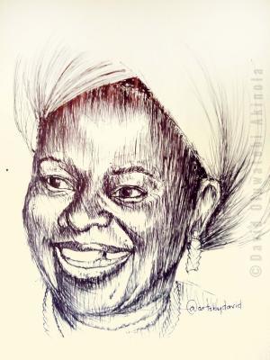 Diamonds Are Forever - Dora Akunyili - Pen On Paper