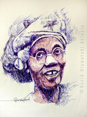 Diamonds Are Forever - Funmilayo Ransome-Kuti - Pen On Paper