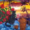 Kona Kat - Acrylic On Canvas Paintings - By Laura Milnor Iverson, Impressionist Painting Artist