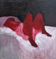 Figurative Canvases - Red And Black - Oil On Canvas