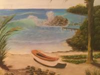 Crashing Wave - Acrylic Paintings - By Behrkh Hakimzadeh, Nature Painting Artist
