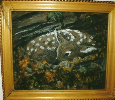 2013 - Fawn Waiting For Momma - Oil On Canvas