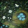 Bird Nest - Oil On Canvas Paintings - By Joanne Knox, Originals Painting Artist