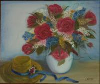 Roses - Oil On Canvas Paintings - By Joanne Knox, Originals Painting Artist