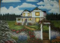 Grandpas Ranch House - Oil On Canvas Paintings - By Joanne Knox, Originals Painting Artist