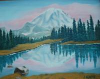 Mt Rainier - Oil On Canvas Paintings - By Joanne Knox, Originals Painting Artist