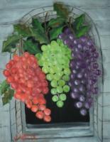 Grapes - Oil On Canvas Paintings - By Joanne Knox, Originals Painting Artist