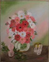 Flowers And Dainties - Oil On Canvas Paintings - By Joanne Knox, Originals Painting Artist