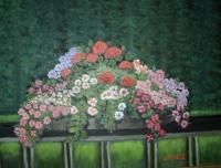 Flowers In The Woods - Oil On Canvas Paintings - By Joanne Knox, Originals Painting Artist