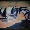 Sunset On The Bay - Acrylic On Canvas Paintings - By Racquel Charles, Figurative Painting Artist