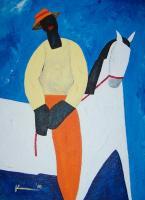 Pony Ride - Acrylic Paintings - By Ken Joslin, Figurative Abstract Painting Artist