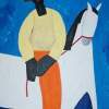 Pony Ride - Acrylic Paintings - By Ken Joslin, Figurative Abstract Painting Artist