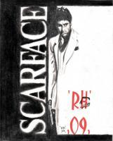 Scarface - Hand Drawn Drawings - By Ronald Hornbeck, Pencil Drawing Artist