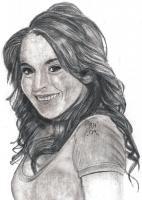 Charcoal - Lindsay Lohan - Hand Drawn