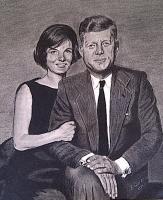 The Kennedys - Charcoal  Paper Drawings - By Mike Guerrero, Black And White Drawing Artist
