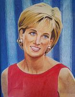 The Late Princess Diana - Pastel Colors Drawings - By Mike Guerrero, Abstract Drawing Artist