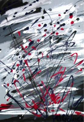 Abstract World - Concrete Steel  Black Top - Acrylic On Canvas Board