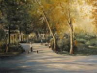 Cityscapes - Morning Walk - Oil