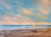 Yellow Umbrella - Oil Paintings - By Brian Pier, Impressionist Painting Artist