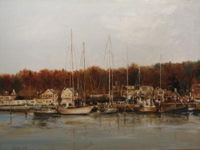 Seascapes - Harbor Autumn - Oil